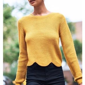 Dynamite Scalloped Knit Sweater